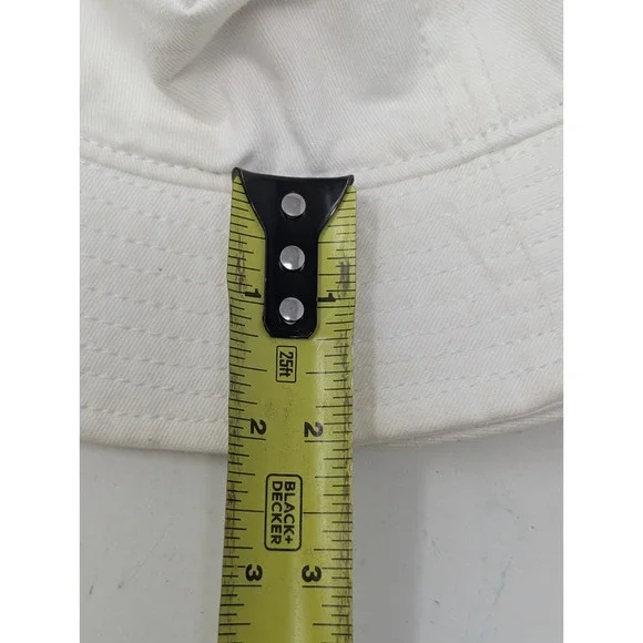 Adidas Aeroready‎ Bucket Hat Women White Canvas Pink Embroidered Lettering - Picture 8 of 9